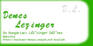 denes lezinger business card